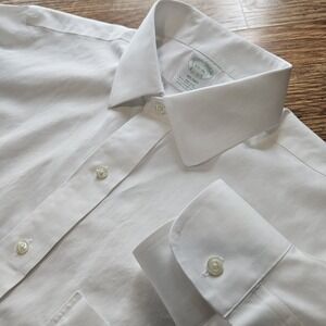 Brooks‎ Brothers Milano Dress Shirt Mens 16 1/2 36 White Long Sleeve Button Up